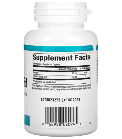 R-Lipoic Acid 100 mg 60 Vegetarian Capsules  من متجر روزا في فلسطين