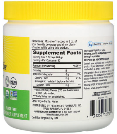 Completely Clear Organic Prebiotic Fiber
