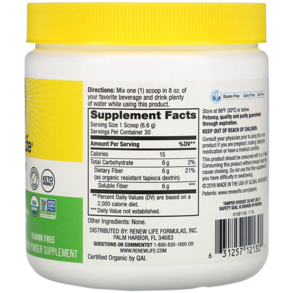 Completely Clear Organic Prebiotic Fiber