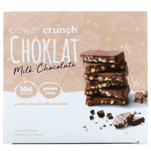 Power Crunch لوح بروتين الطاقة، شوكولا، 12 لوحا   من متجر روزا في فلسطين