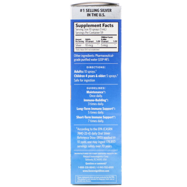 Bio-Active Silver Hydrosol، بخاخ عمودي، 10 جزء في المليون  من متجر روزا في فلسطين