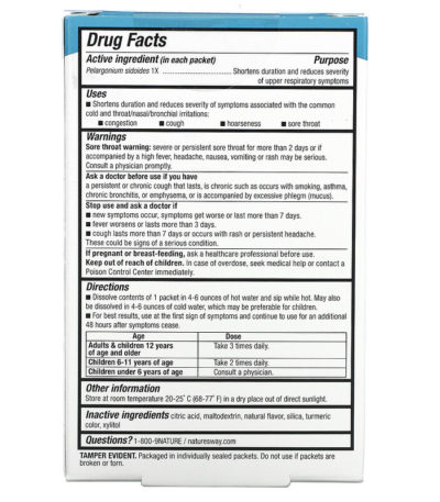 Umcka، ‏ColdCare، مزيج شراب ساخن مهدئ، نكهة الليمون، 10 أكياس، 0.17 أونصة (5 جم) لكل كيس ،ناتورز واي، من متجر روزا في فلسطين