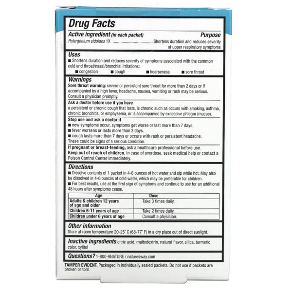 Umcka، ‏ColdCare، مزيج شراب ساخن مهدئ، نكهة الليمون، 10 أكياس، 0.17 أونصة (5 جم) لكل كيس ،ناتورز واي، من متجر روزا في فلسطين