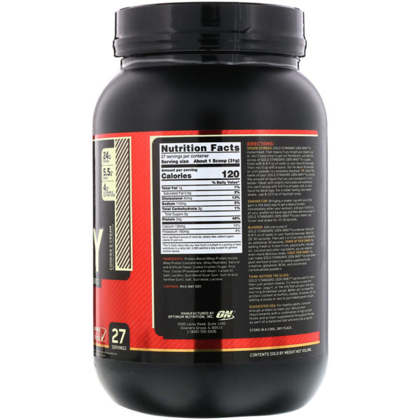 Gold Standard 100% Whey، بالكعك والكريمة، 1.84 رطل (837 جم)  من متجر روزا في فلسطين