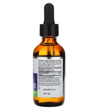 Liquid Melatonin، للنوم، نكهة التوت الطبيعية، 1 مجم، 2 أونصة سائلة (60 مل)  من متجر روزا في فلسطين