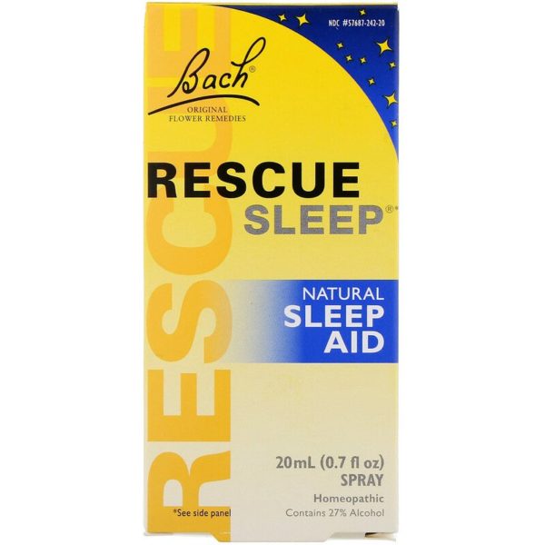 علاجات الزهور الطبيعية، Rescue Sleep، مساعد النوم الطبيعي، رذاذ 0.7 أونصة سائلة (20 مل)  من متجر روزا في فلسطين