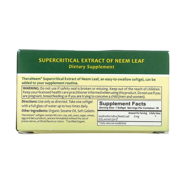 TheraNeem Naturals، مستخلص فوق حرج من أوراق النيم الشائع، 30 كبسولة هلامية  من متجر روزا في فلسطين