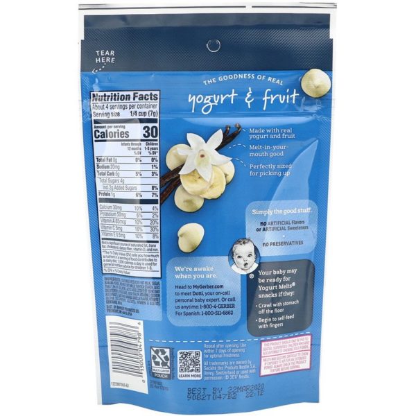 Yogurt Melts، للرضع فوق عمر 8 شهور، موز وفانيليا، أونصة واحدة (28 جم)  من متجر روزا في فلسطين