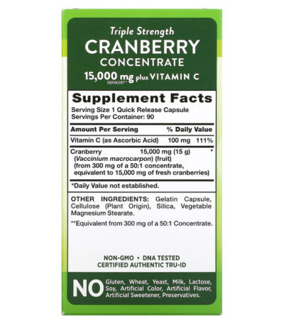 Triple Strength Cranberry Concentrate Plus Vitamin C