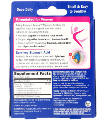 Probiotic Pearls للنساء، لصحة المهبل والجهاز الهضمي، 30 كبسولة هلامية  من متجر روزا في فلسطين