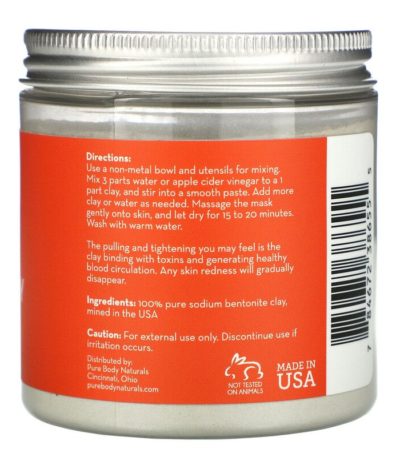 طمي بنتونيت الهندي للاستشفاء، 8 أونصة سائلة (227 جم) Pure Body Naturals من متجر روزا في فلسطين