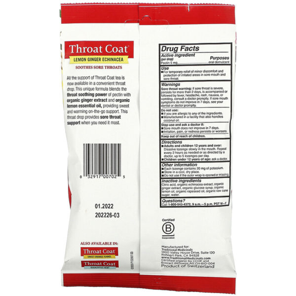 Organic Throat Coat Drops