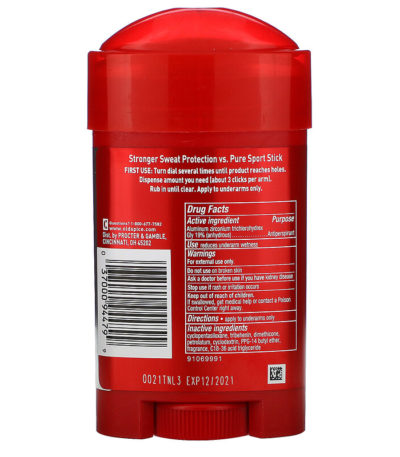 Pure Sport Plus مضاد للعرق/مزيل عرق بالقوة الفائقة، ناعم متماسك، 2.6 أونصة (73 جم) Old Spice من متجر روزا في فلسطين