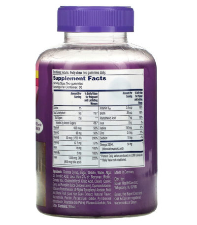 Women's Prenatal Gummies with Folic Acid and DHA