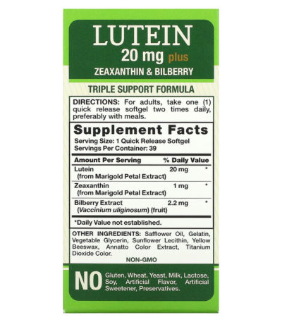 Lutein plus Zeaxanthin & Bilberry