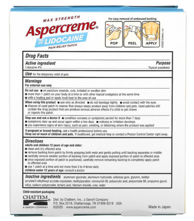 Pain Relief Patch with 4% Lidocaine