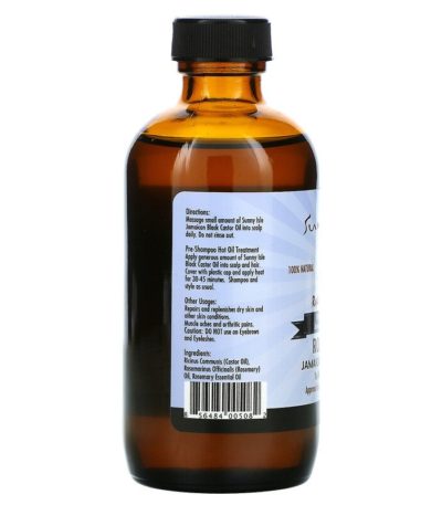زيت الخروع الأسود الجامايكي الطبيعي 100%، إكليل الجبل، 4 أونصة سائلة ،ساني آيل، من متجر روزا في فلسطين