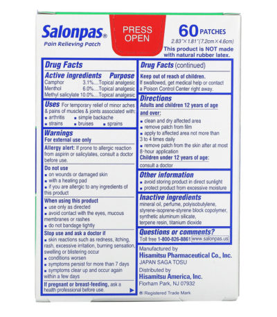 Pain Relieving Patch